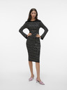 Vero Moda Rochie pulover cu dungi negre pentru femei VERO MODA Goldnele