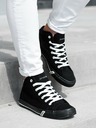 Ombre Clothing Adidași negri pentru bărbați, cu gleznă T304