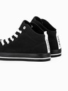 Ombre Clothing Adidași negri pentru bărbați, cu gleznă T304