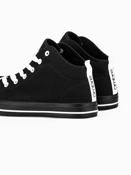 Ombre Clothing Adidași negri pentru bărbați, cu gleznă T304