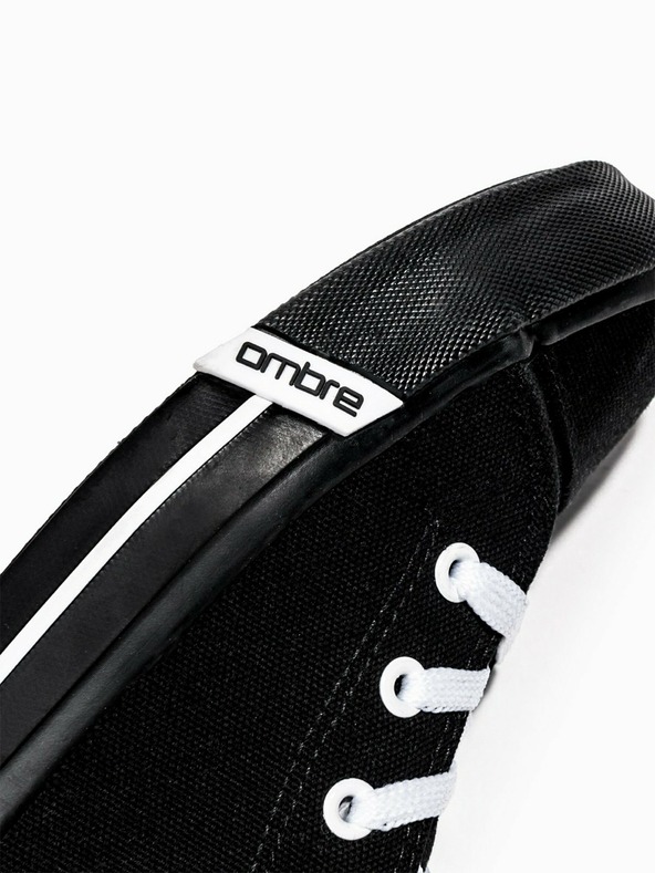 Ombre Clothing Adidași negri pentru bărbați, cu gleznă T304