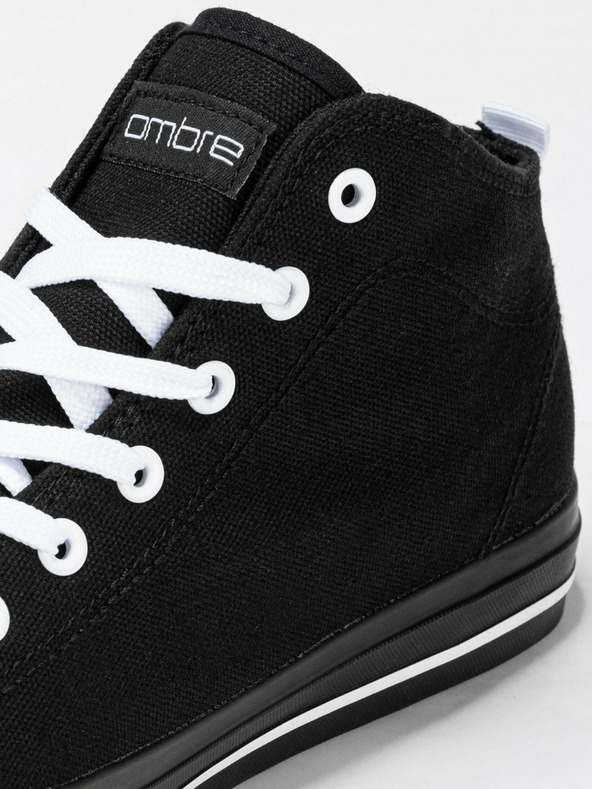 Ombre Clothing Adidași negri pentru bărbați, cu gleznă T304