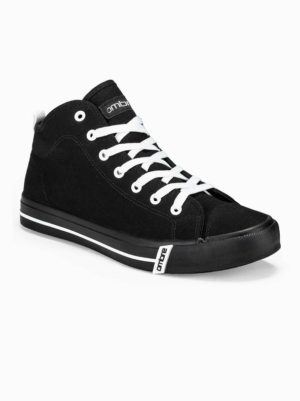 Ombre Clothing Adidași negri pentru bărbați, cu gleznă T304