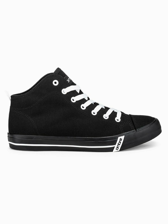 Ombre Clothing Adidași negri pentru bărbați, cu gleznă T304