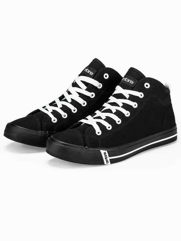 Ombre Clothing Adidași negri pentru bărbați, cu gleznă T304