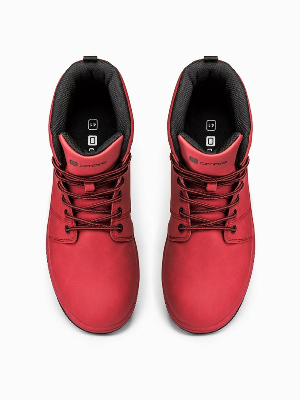 Ombre Clothing Adidași de gleznă roșii pentru bărbați T311