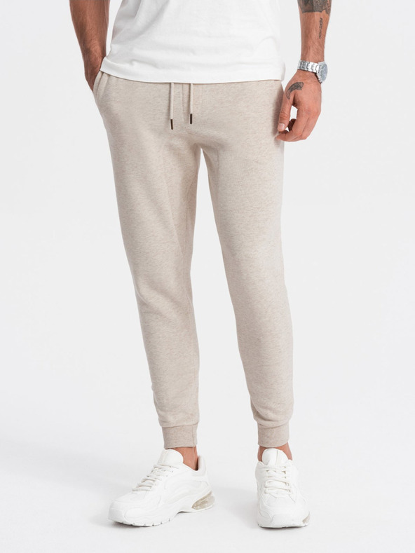 Ombre Clothing Pantaloni de trening bej pentru bărbați Ombre Clothing