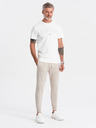 Ombre Clothing Pantaloni de trening bej pentru bărbați Ombre Clothing