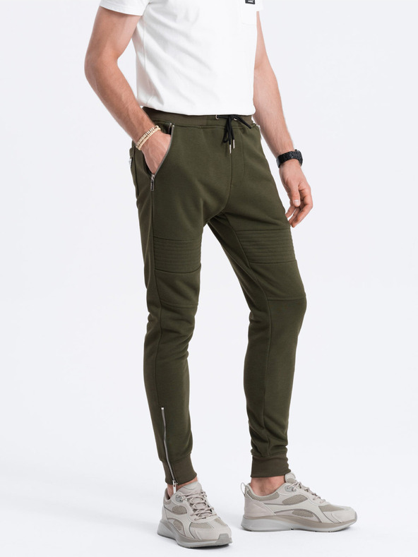 Ombre Clothing Pantaloni de trening kaki bărbați Ombre Clothing