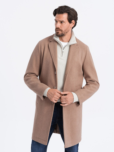 Ombre Clothing Palton ușor maro deschis pentru bărbați Ombre Clothing