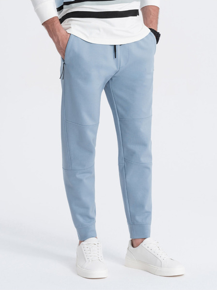 Ombre Clothing Pantaloni de trening basic albastru deschis pentru bărbați Ombre Clothing