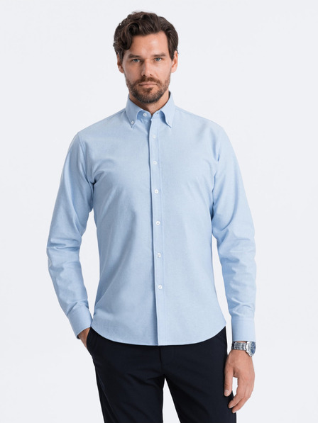 Ombre Clothing Cămașă albastru deschis pentru bărbați Ombre Clothing