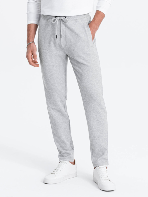 Ombre Clothing Pantaloni de trening de bază gri deschis pentru bărbați Ombre Clothing