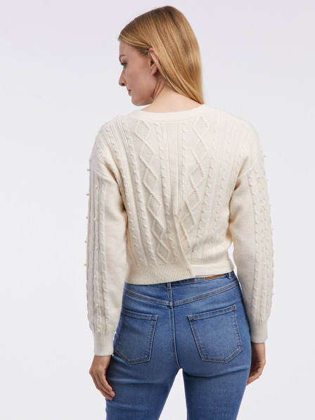 Orsay Pulover de damă crem cu model ORSAY