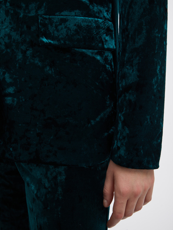 Orsay Jachetă verde de catifea pentru femei ORSAY