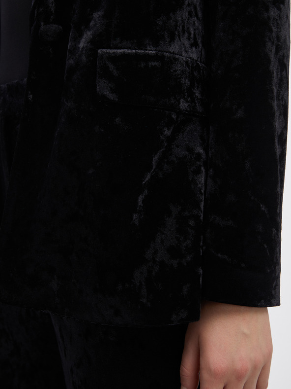 Orsay Jachetă neagră de catifea pentru femei ORSAY