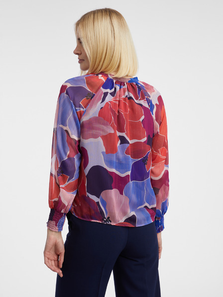 Orsay Bluză cu model floral roșu și albastru pentru femei ORSAY
