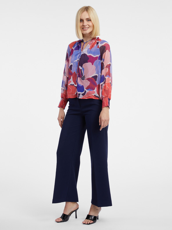 Orsay Bluză cu model floral roșu și albastru pentru femei ORSAY