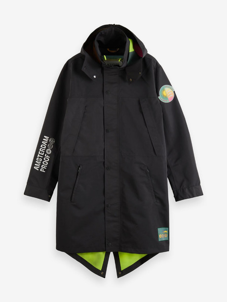 Scotch & Soda Parka impermeabilă neagră pentru femei Scotch & Soda