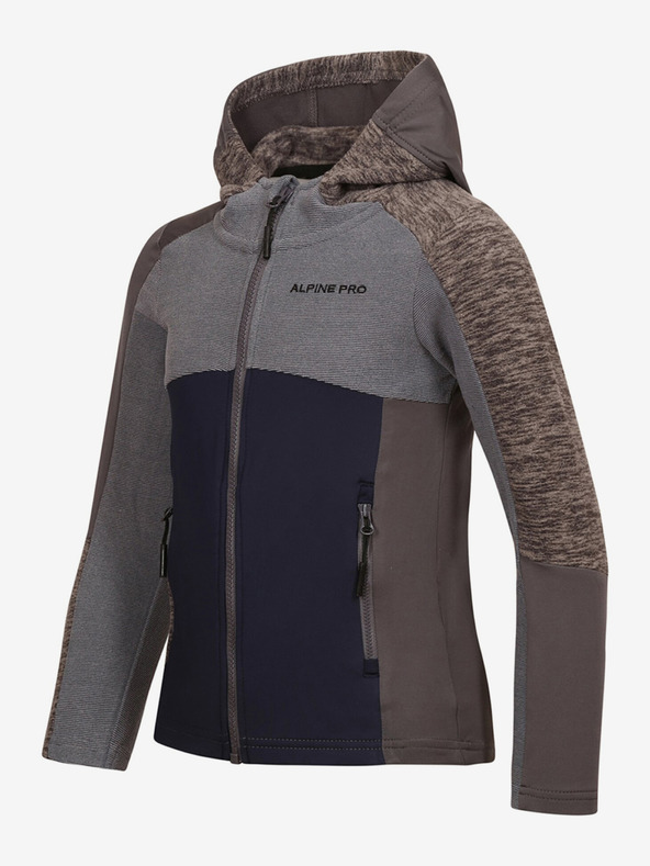 ALPINE PRO Hanorac gri pentru copii ALPINE PRO Groto