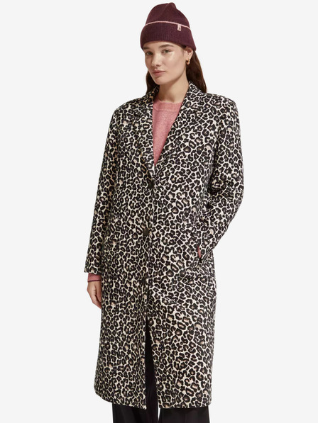 Scotch & Soda Jachetă de iarnă maro cu imprimeu leopard pentru femei Scotch & Soda