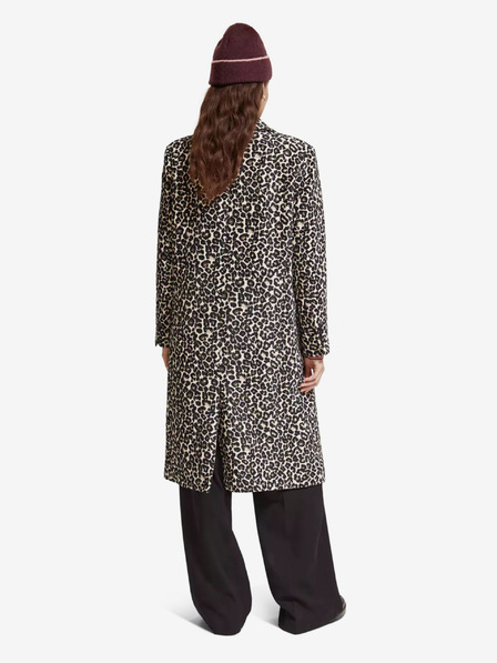 Scotch & Soda Jachetă de iarnă maro cu imprimeu leopard pentru femei Scotch & Soda