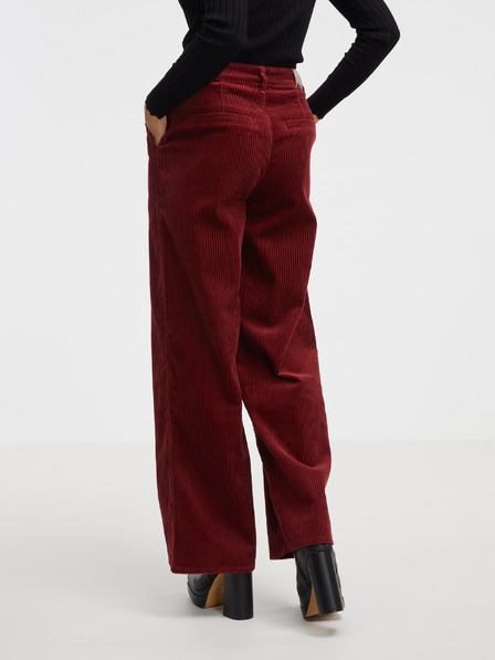 Pepe Jeans Pantaloni evazați roșii pentru femei Pepe Jeans Cecilia Cord