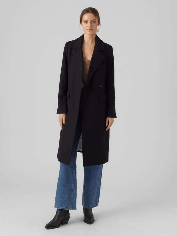 Vero Moda VERO MODA Reno haină din amestec de lână neagră, damă