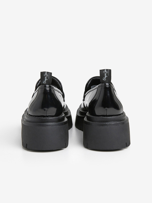 Pepe Jeans Mocasini negri lucioși pentru femei Pepe Jeans Queen Oxford