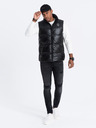 Ombre Clothing Vesta matlasată neagră pentru bărbați Ombre Clothing