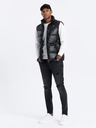 Ombre Clothing Vesta matlasată neagră pentru bărbați Ombre Clothing