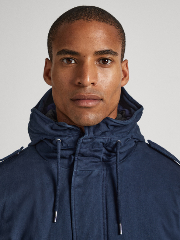 Pepe Jeans Parka de iarnă albastru închis pentru bărbați Pepe Jeans Bowie