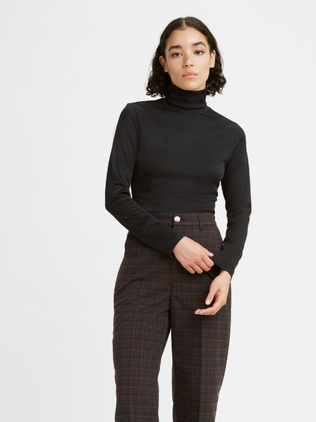 Levi's® Cămașă cu gât înalt cu nervuri pentru femei, neagră Levi's® Oriel
