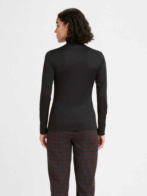 Levi's® Cămașă cu gât înalt cu nervuri pentru femei, neagră Levi's® Oriel