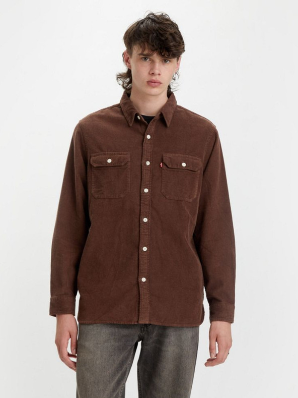 Levi's® Cămașă din catifea Levi's® Jackson Worker maro închis pentru bărbați