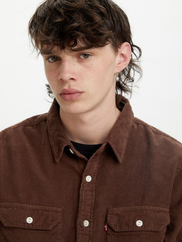 Levi's® Cămașă din catifea Levi's® Jackson Worker maro închis pentru bărbați