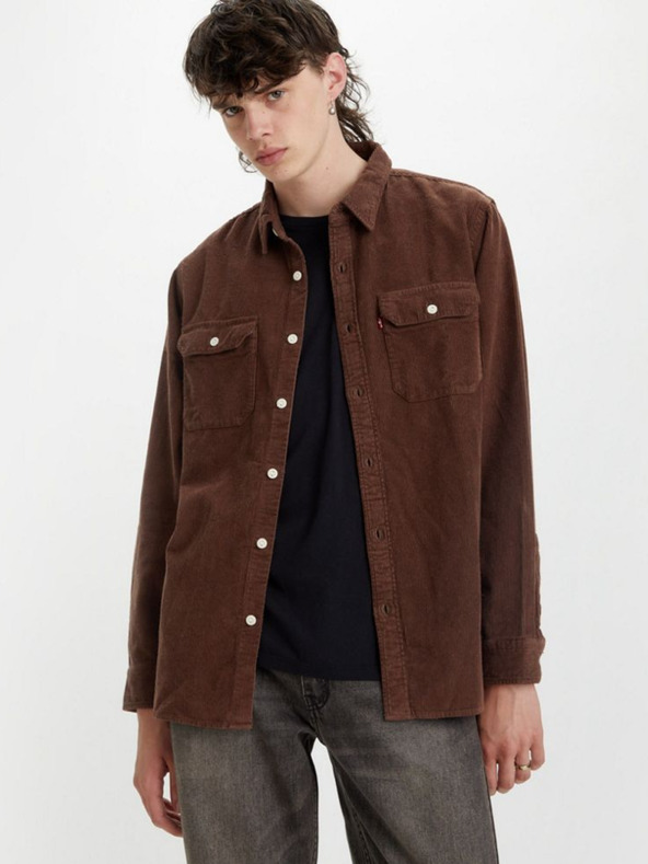 Levi's® Cămașă din catifea Levi's® Jackson Worker maro închis pentru bărbați
