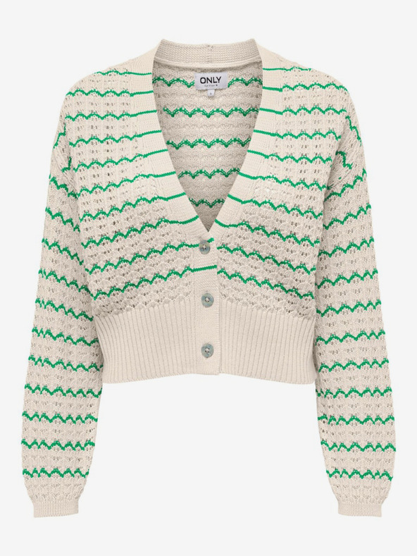 ONLY Cardigan cu dungi verde și bej pentru femei ONLY Asa