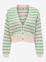 ONLY Cardigan cu dungi verde și bej pentru femei ONLY Asa
