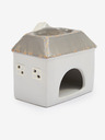 SIFCON Lampă de aromaterapie din ceramică maro-gri în formă de casă 13x12 SIFCON