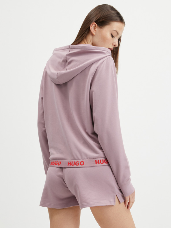 HUGO Hanorac cu glugă și fermoar HUGO, roz vechi, pentru femei