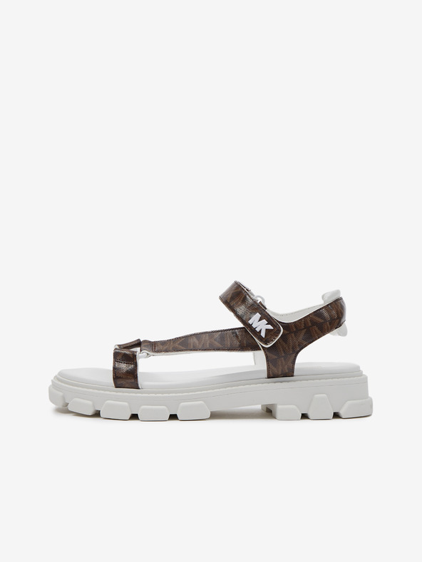 Michael Kors Sandale cu model Michael Kors Ridley albe și maro, pentru femei