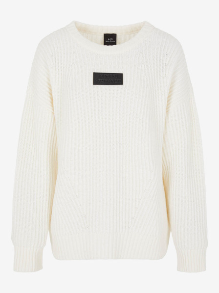 Armani Exchange Cream Pulover din lână Armani Exchange pentru femei