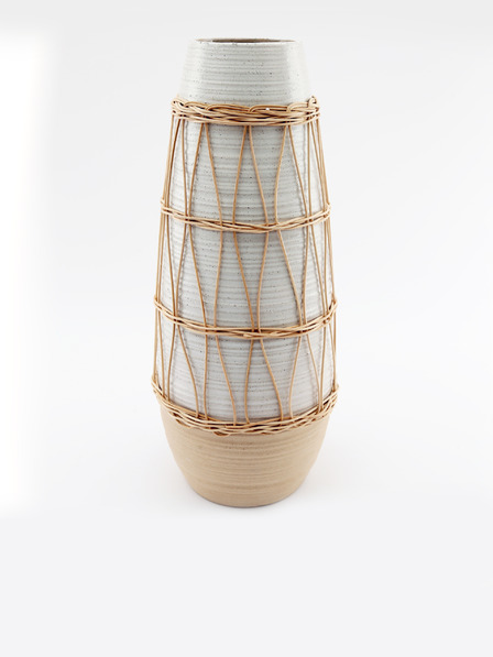 SIFCON Vază ceramică cu rattan SIFCON