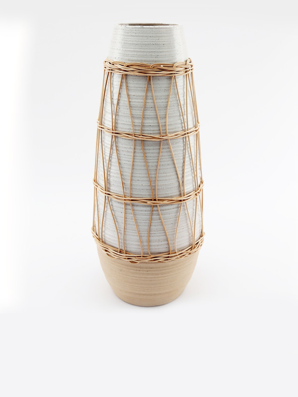 SIFCON Vază ceramică cu rattan SIFCON