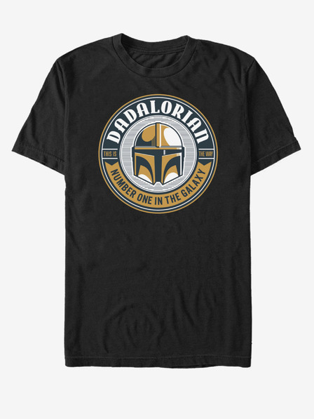 ZOOT.Fan Tricou negru unisex ZOOT.Fan Star Wars Mando Sticker cupă