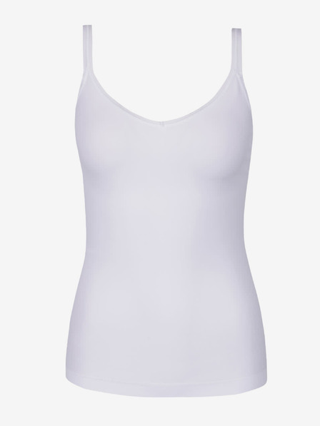 Pieces Bluză albă pentru femei cu tricou de bază Pieces Plain