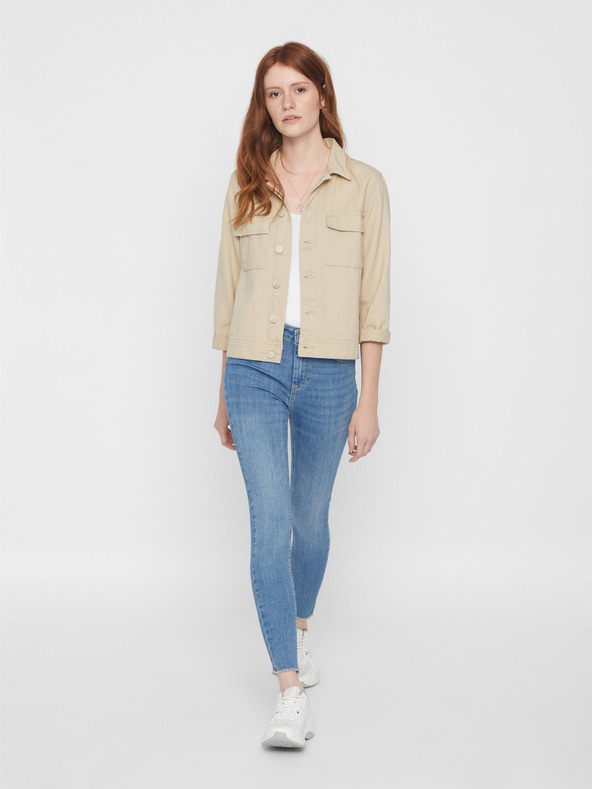 Pieces Bluză albă pentru femei cu tricou de bază Pieces Plain