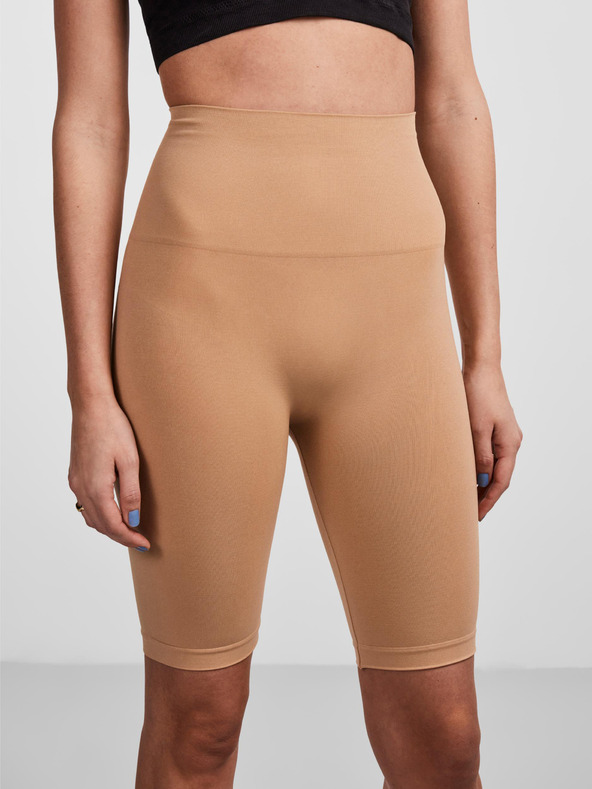 Pieces Pantaloni scurți cu cordon bej pentru femei Pieces Imagine