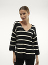 Vero Moda Pulover cu dungi negre și albe pentru femei Vero Moda Saba